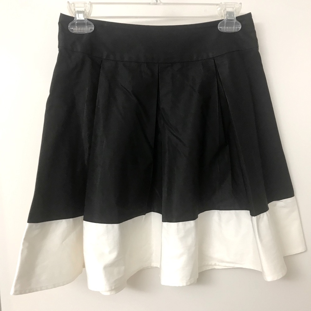 H&M Striped Pleated Fit and Flare Skirt